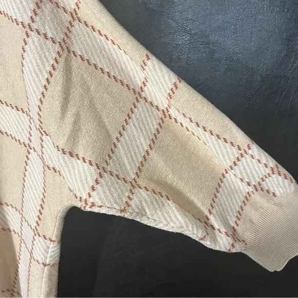 89th & Madison Tan Plaid Sweater Size 2X - Picture 5 of 8